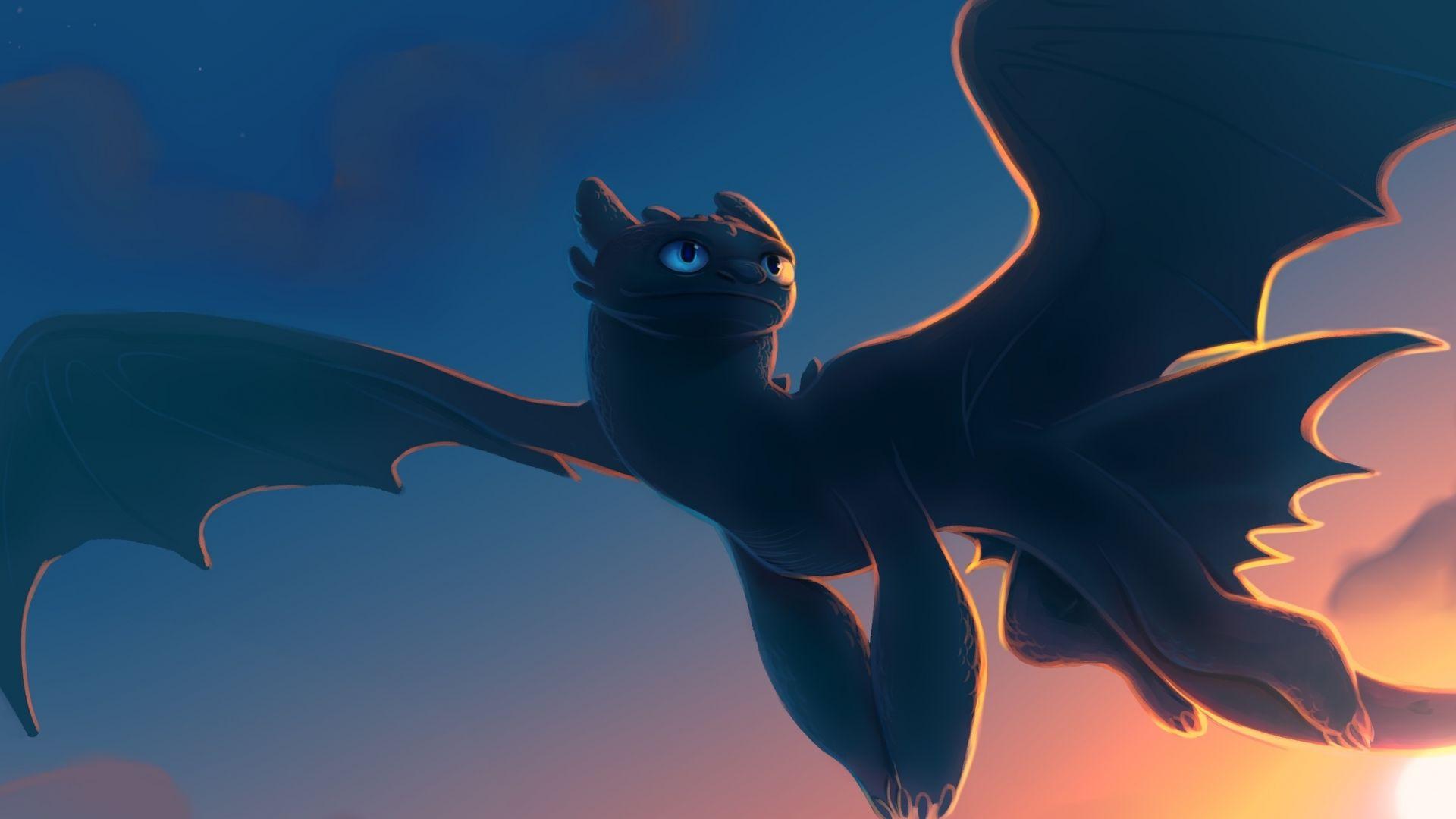 1920x1080 Desktop wallpaper toothless, movie, how to train your dragon, artwork, HD image, picture, background, 33fb65