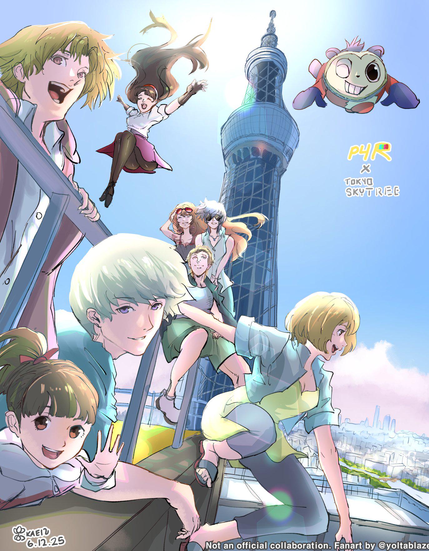 1373x1766 Just the Investigation Team (and Nanako!) having the best time in Summer Vacation at Tokyo [Art