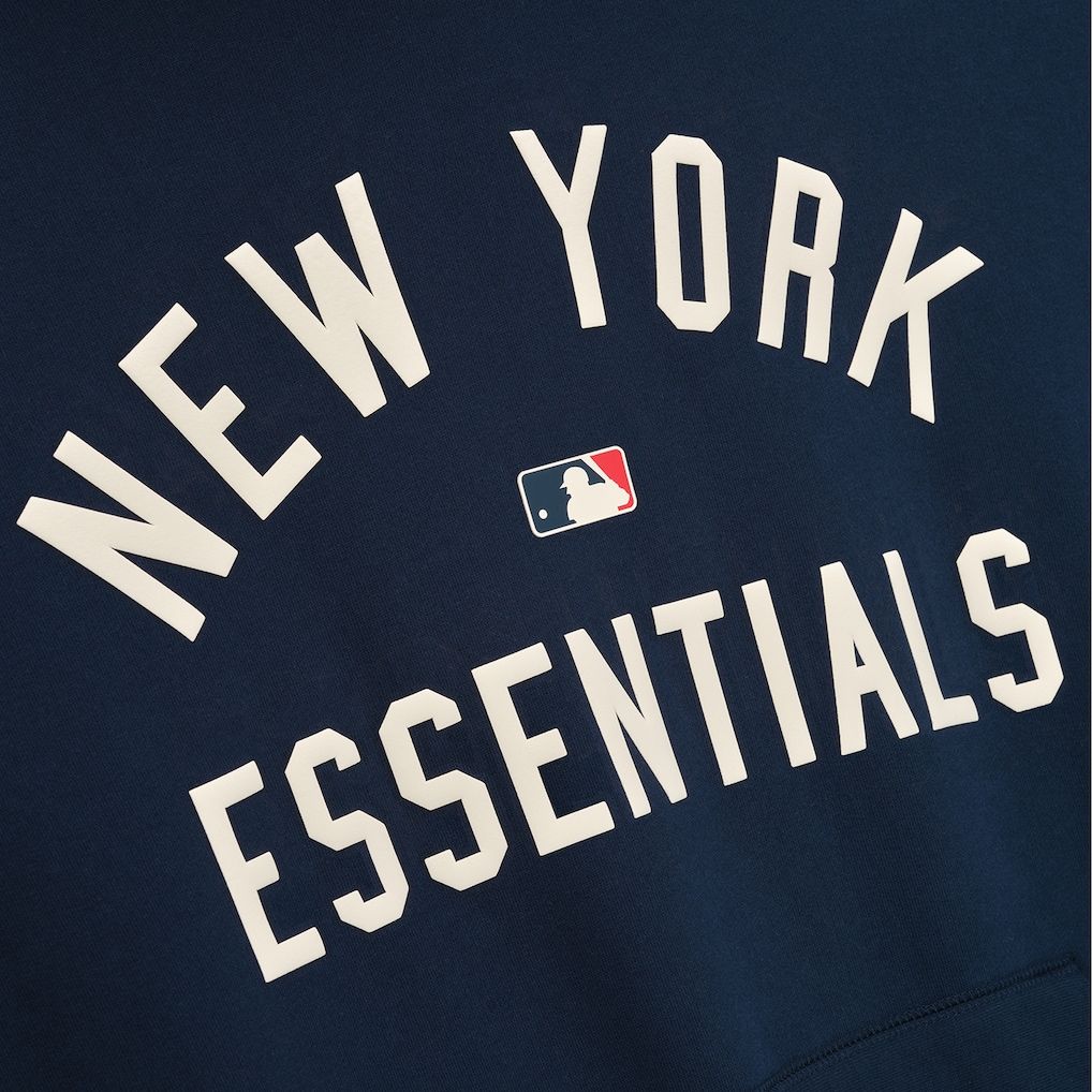 1018x1018 Men's New York Yankees Fear Of God X MLB Navy Heather Gray Sport Fit Hoodie
