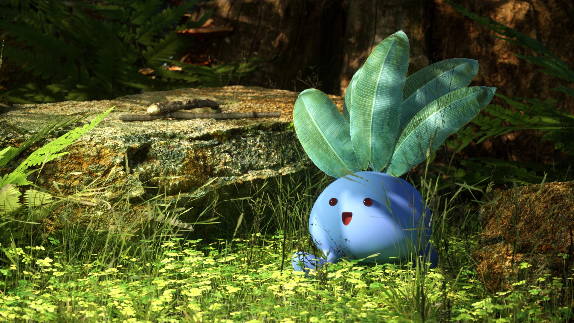 1920x1080 Oddish! Modeled in Cinema 4D (OC)