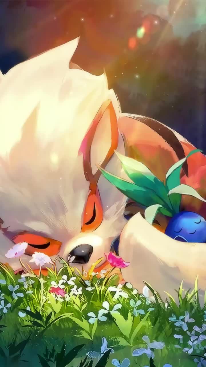 720x1280 Arcanine and Oddish Mobile Live Wallpaper