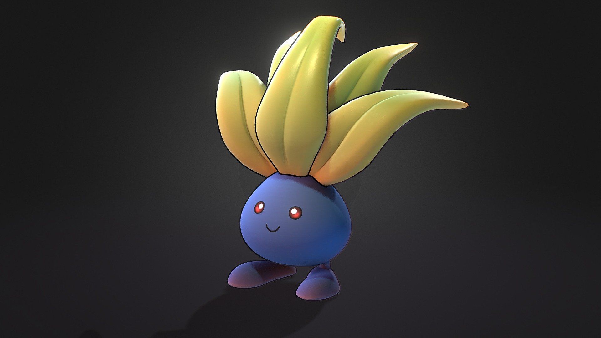 1920x1080 Oddish Pokemon model by 3Dlogicus [03D13D3]