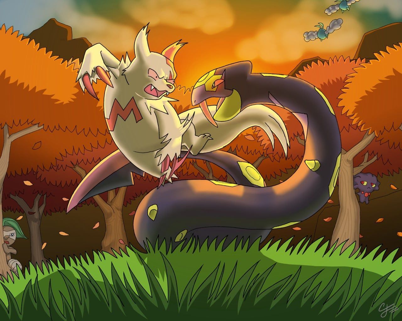 1280x1024 OC Zangoose and Seviper is one of my favorite Pokémon dynamics! What's yours?