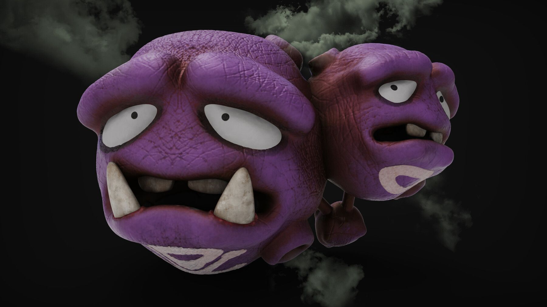 1800x1013 Weezing Pokemon 3D Model