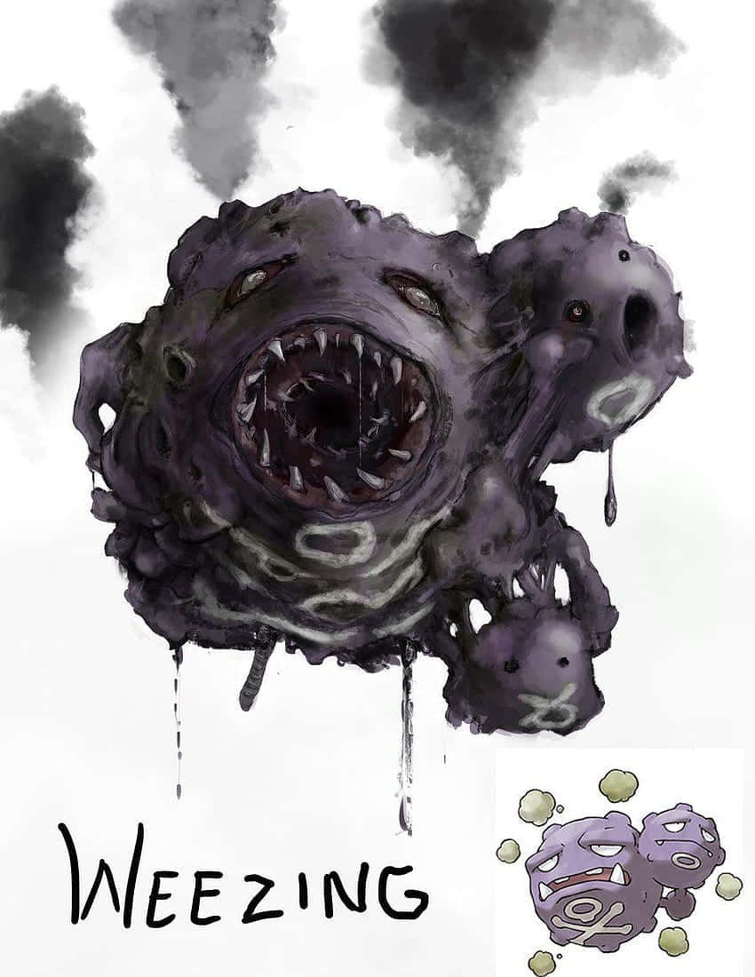 850x1100 Download Scary Weezing Art Wallpaper