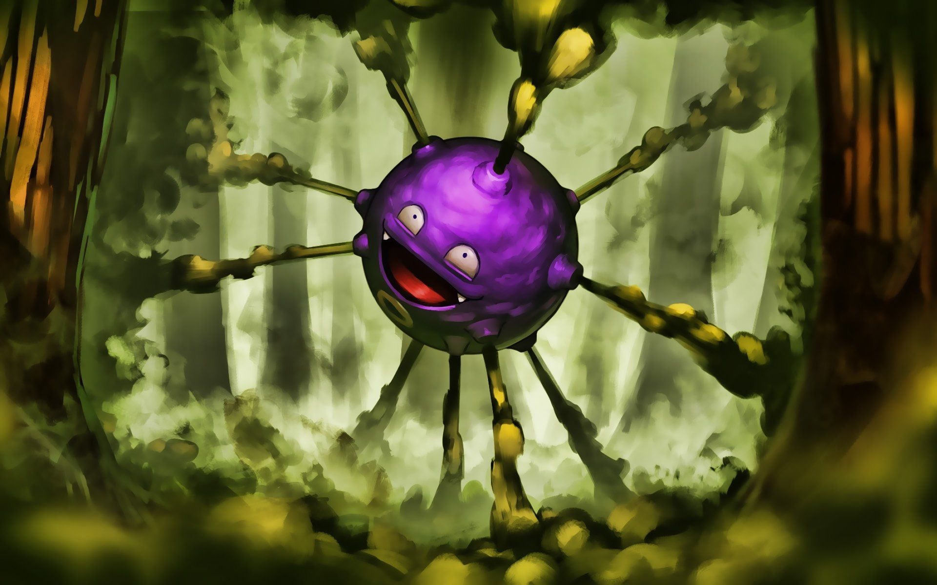 1920x1200 Koffing Unleashed: HD Pokémon Anime Forest Wallpaperx1200