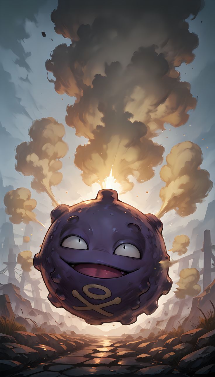 736x1288 Koffing Pokemon Vertical Wallpaper