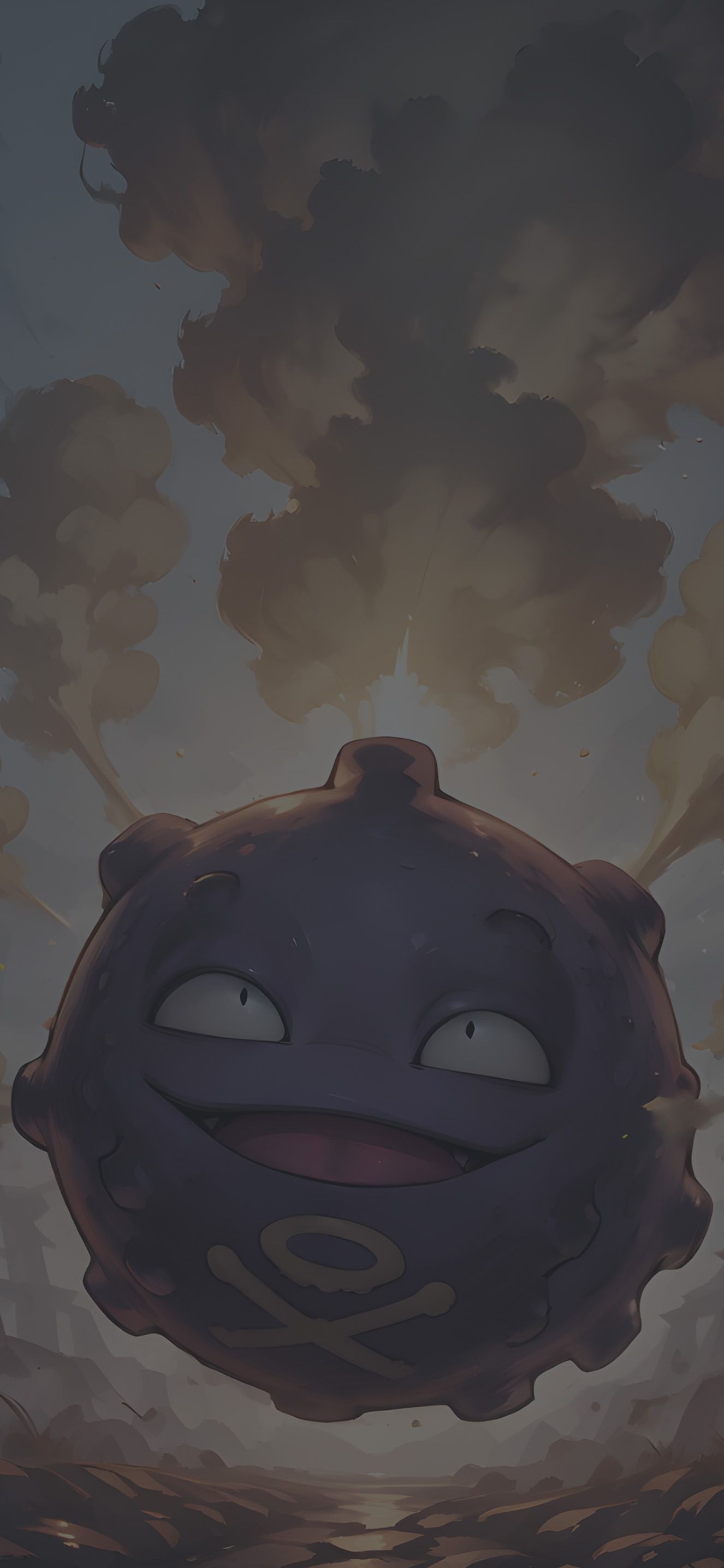 1326x2868 Pokemon Koffing Smoke Clouds Anime Wallpaper