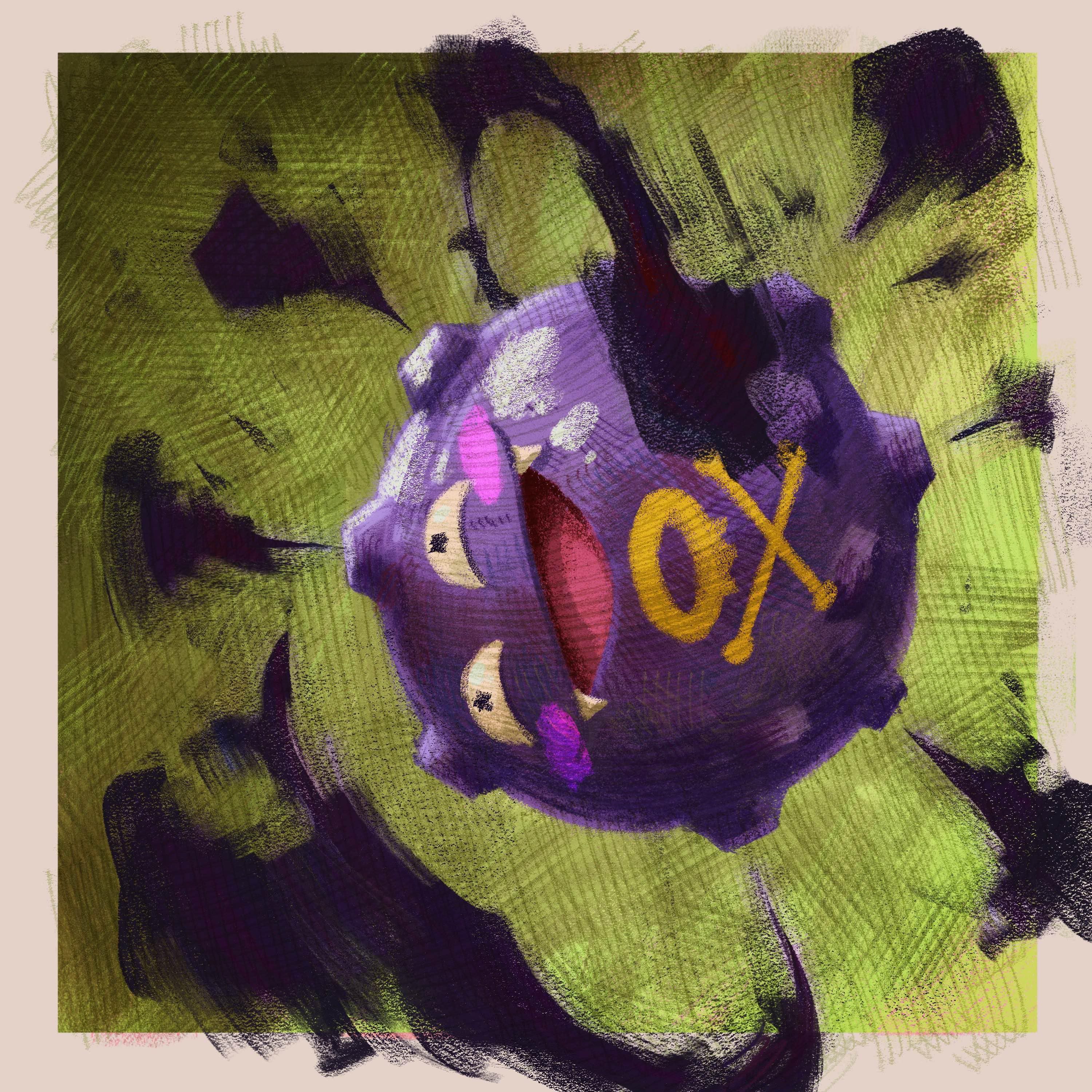 3000x3000 Koffing fanart (testing brushes on procreate)