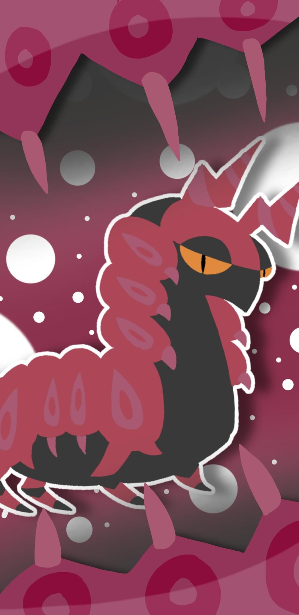 996x2048 I Drew Scolipede in My Art Style for The First Time and Made A Wallpaper for My Phone [OC]