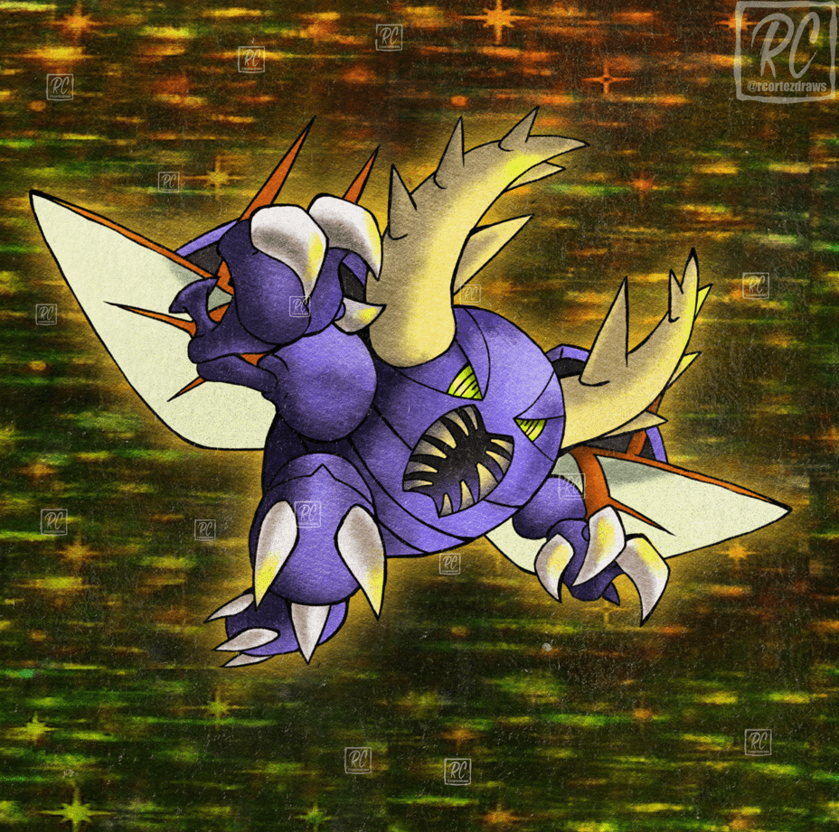 928x921 Mega Beedrill & Pinsir Gen 1 Retro Style! [OC]