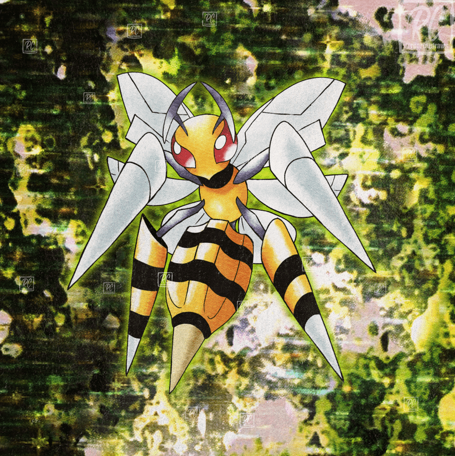 922x924 Mega Beedrill & Pinsir Gen 1 Retro Style! [OC]