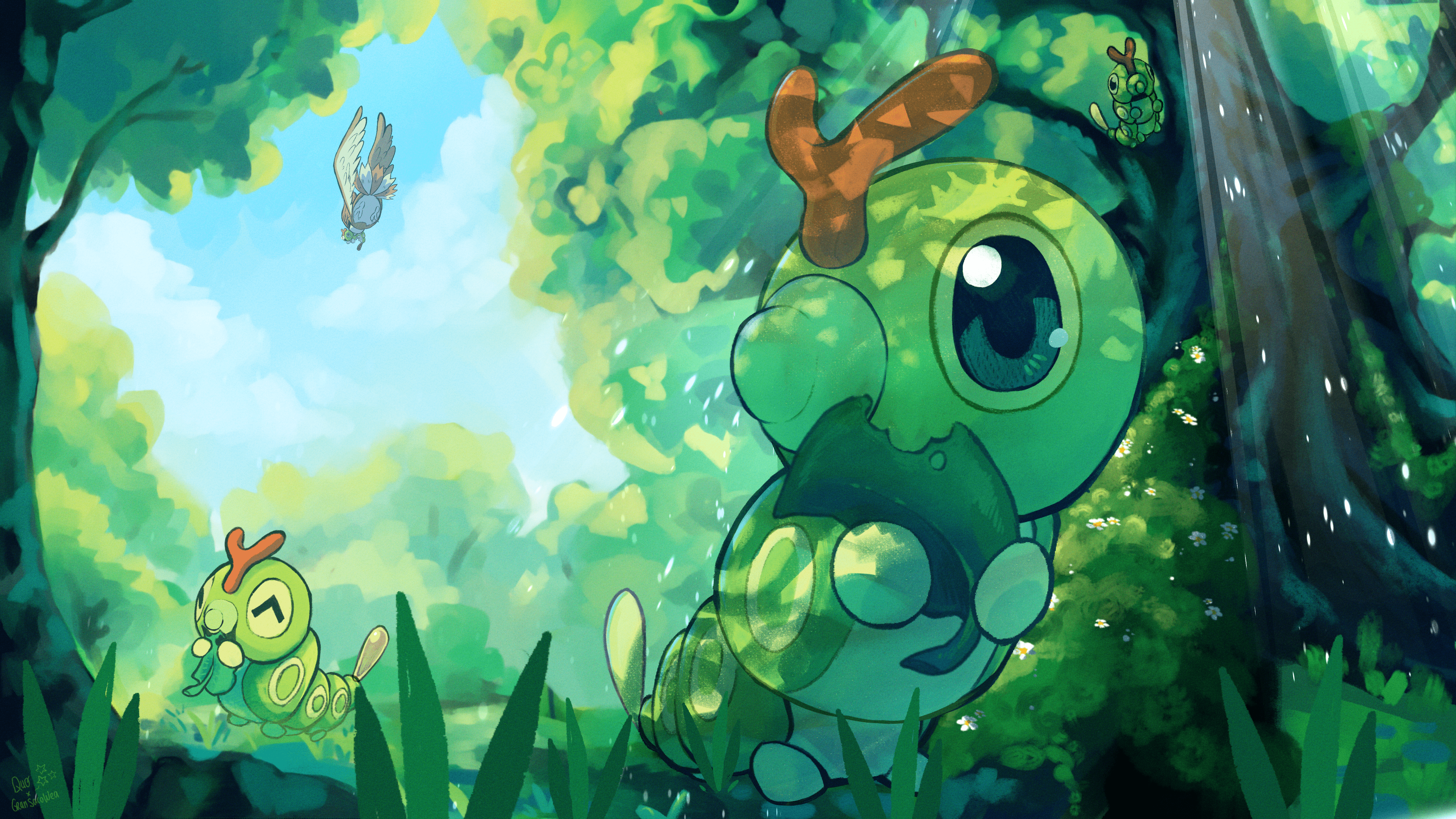 4800x2700 Caterpie time! by QuoIsEternal on Newgrounds