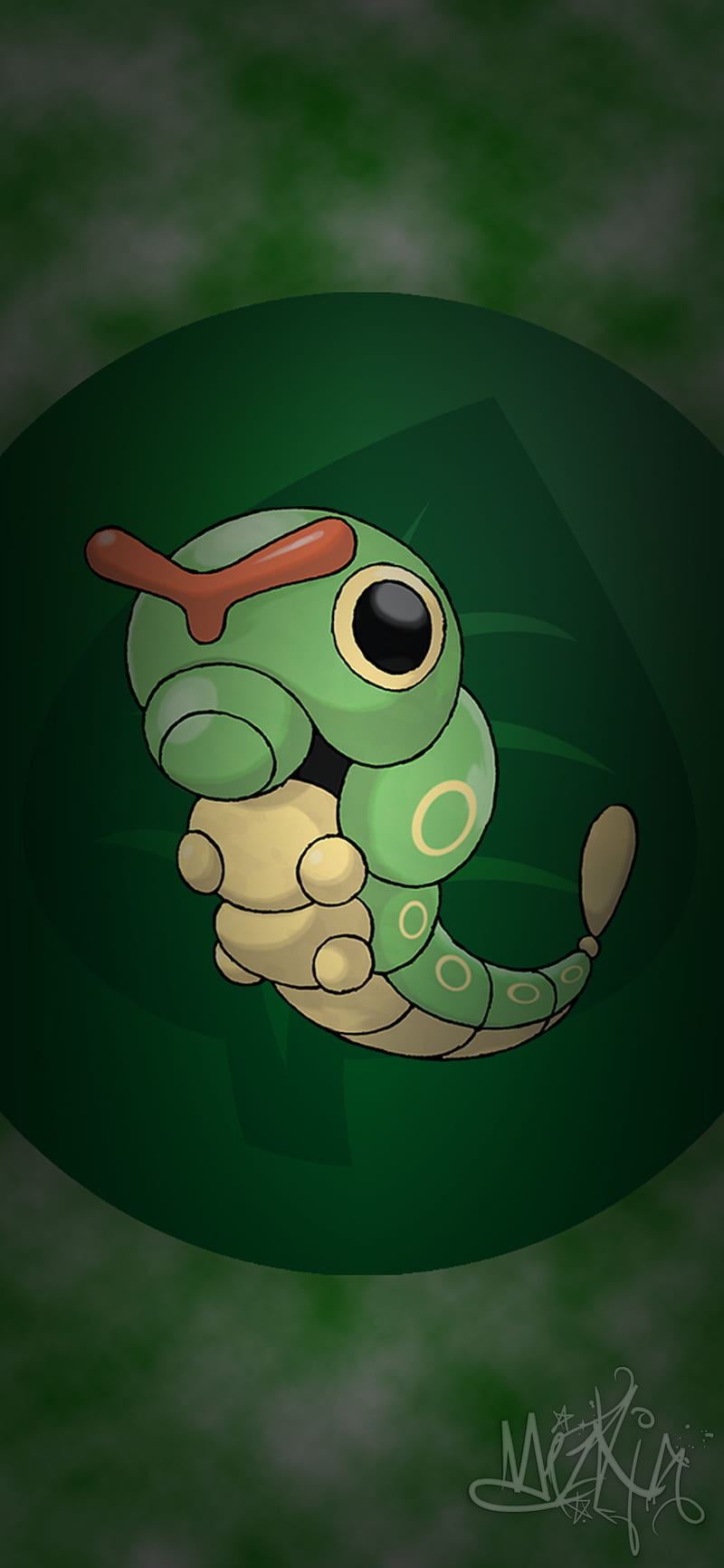 800x1732 HD cute caterpie wallpaper
