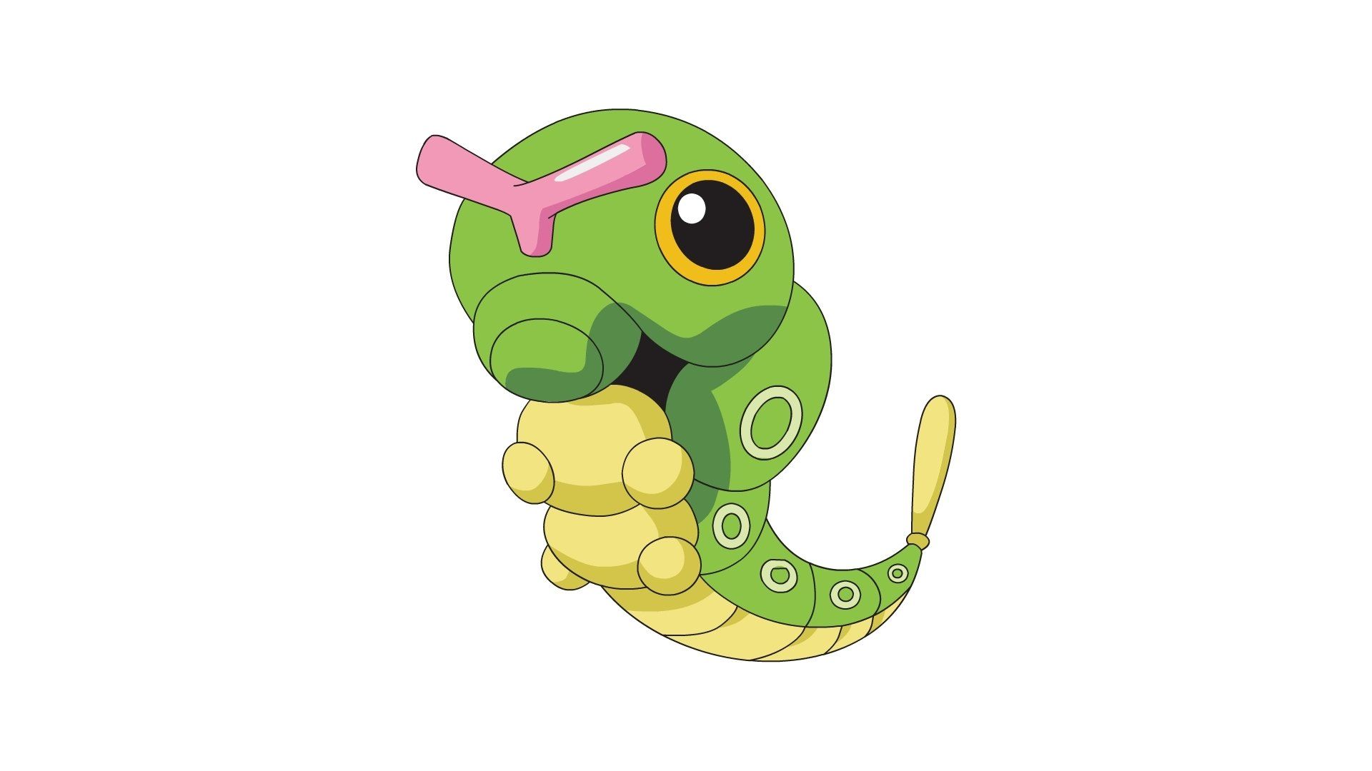 1920x1080 pokemon, Simple, Background, Caterpie, White, Background Wallpaper HD / Desktop and Mobile Background