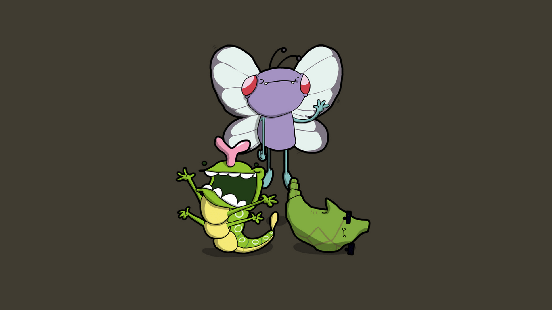 1920x1080 Caterpie → Metapod → Butterfree