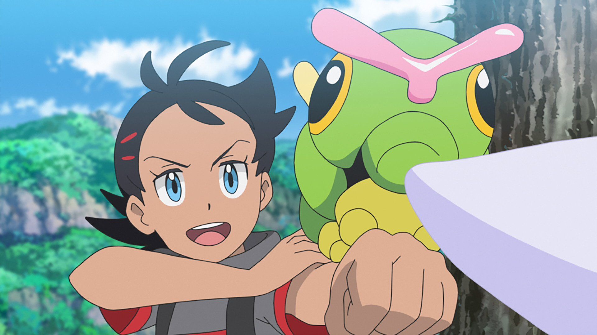 1920x1080 Download Caterpie (Pokémon) Blue Eyes Goh (Pokémon) Anime Pokemon HD Wallpaperx1080