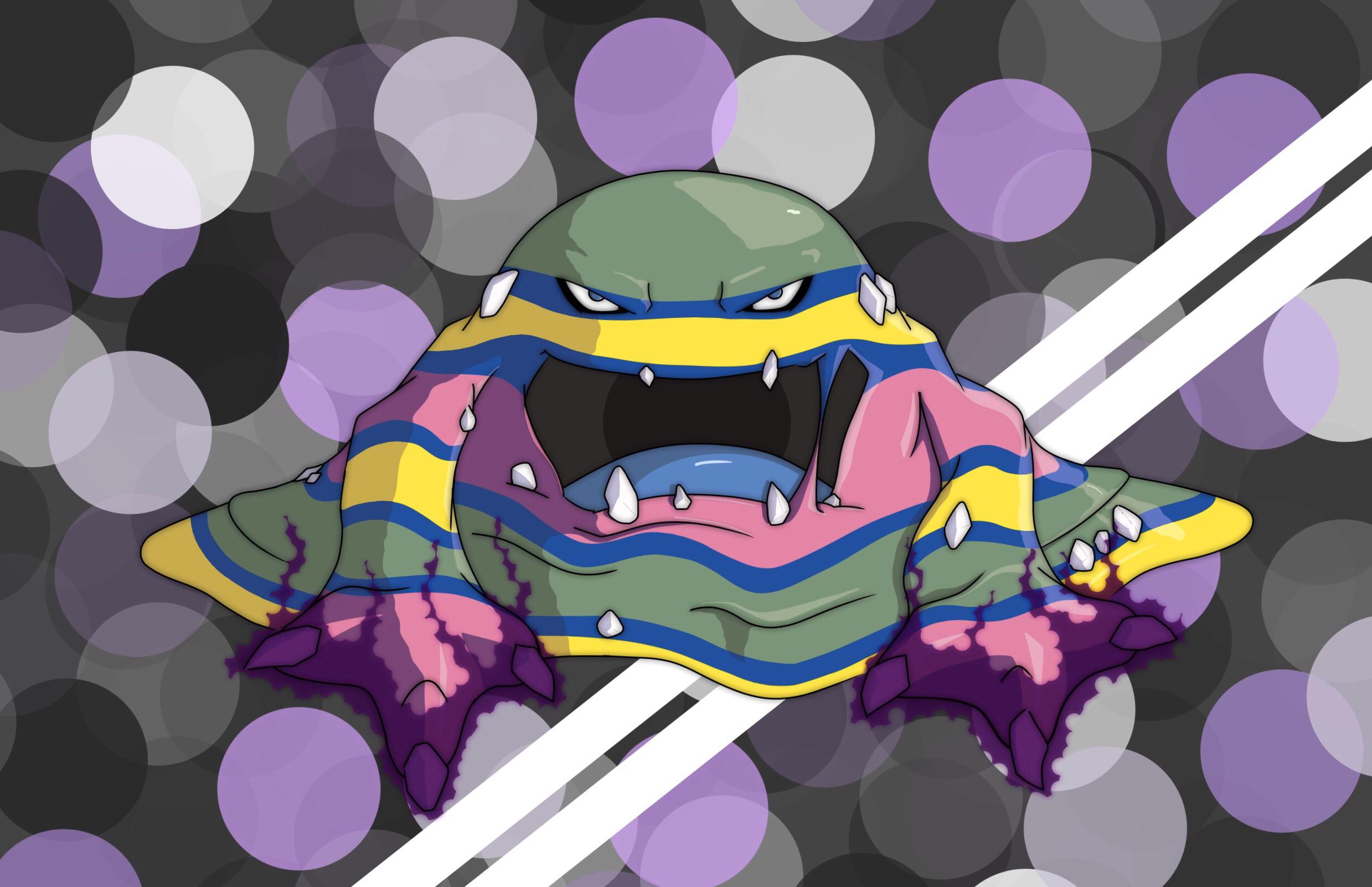 2478x1602 Drew my favorite Pokémon: Alolan Muk (idk what the background is supposed to be tho)