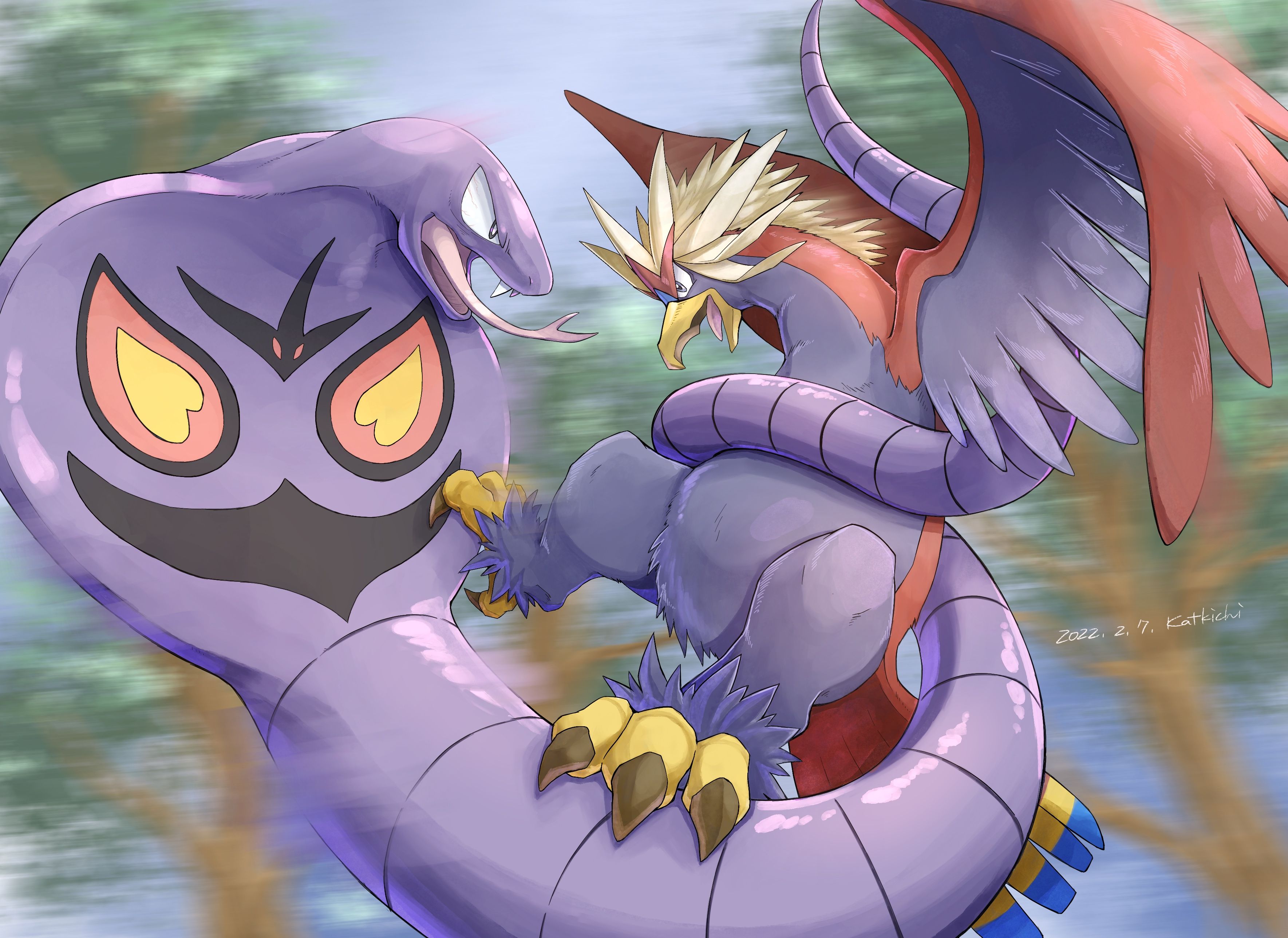 3538x2578 Download Arbok (Pokémon) Braviary (Pokémon) Video Game Pokemon HD Wallpaper