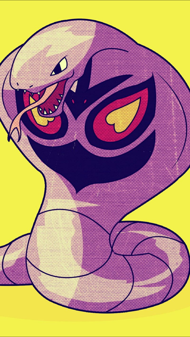 800x1422 Pokemon arbok, cartoon, snake, purple, yellow, cobra, go, HD phone wallpaper