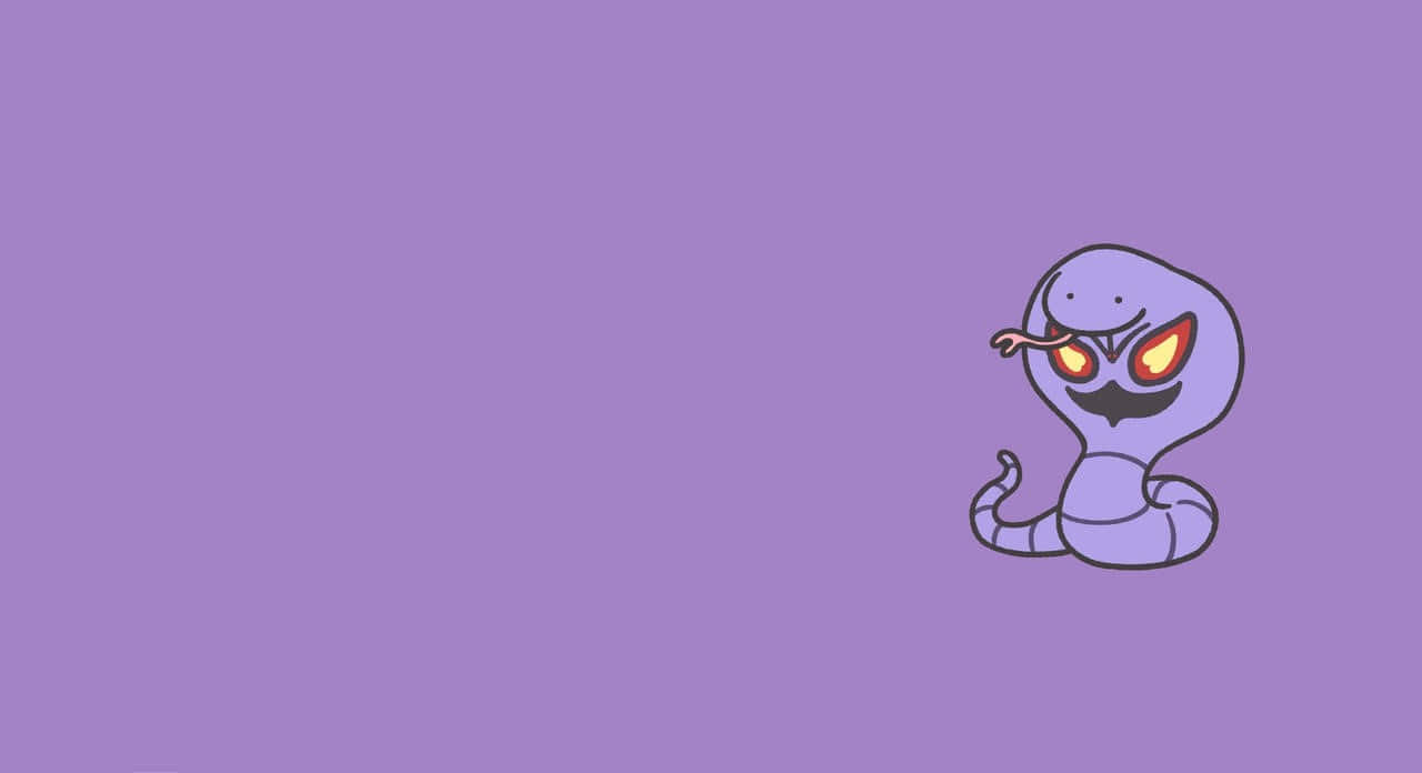1280x696 Download Cute Drawing Of Arbok On Purple Background Wallpaper
