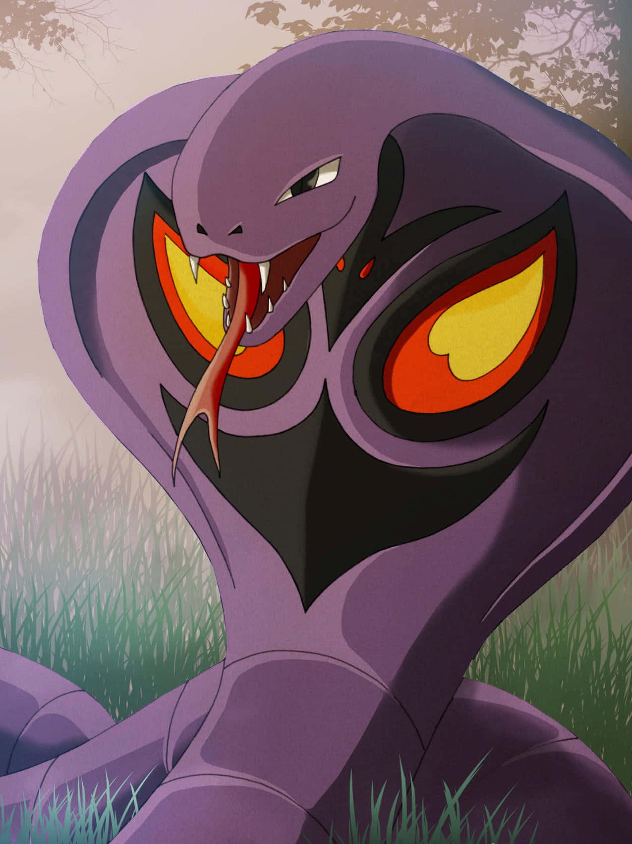 1275x1701 Download Arbok On Grass Wallpaper