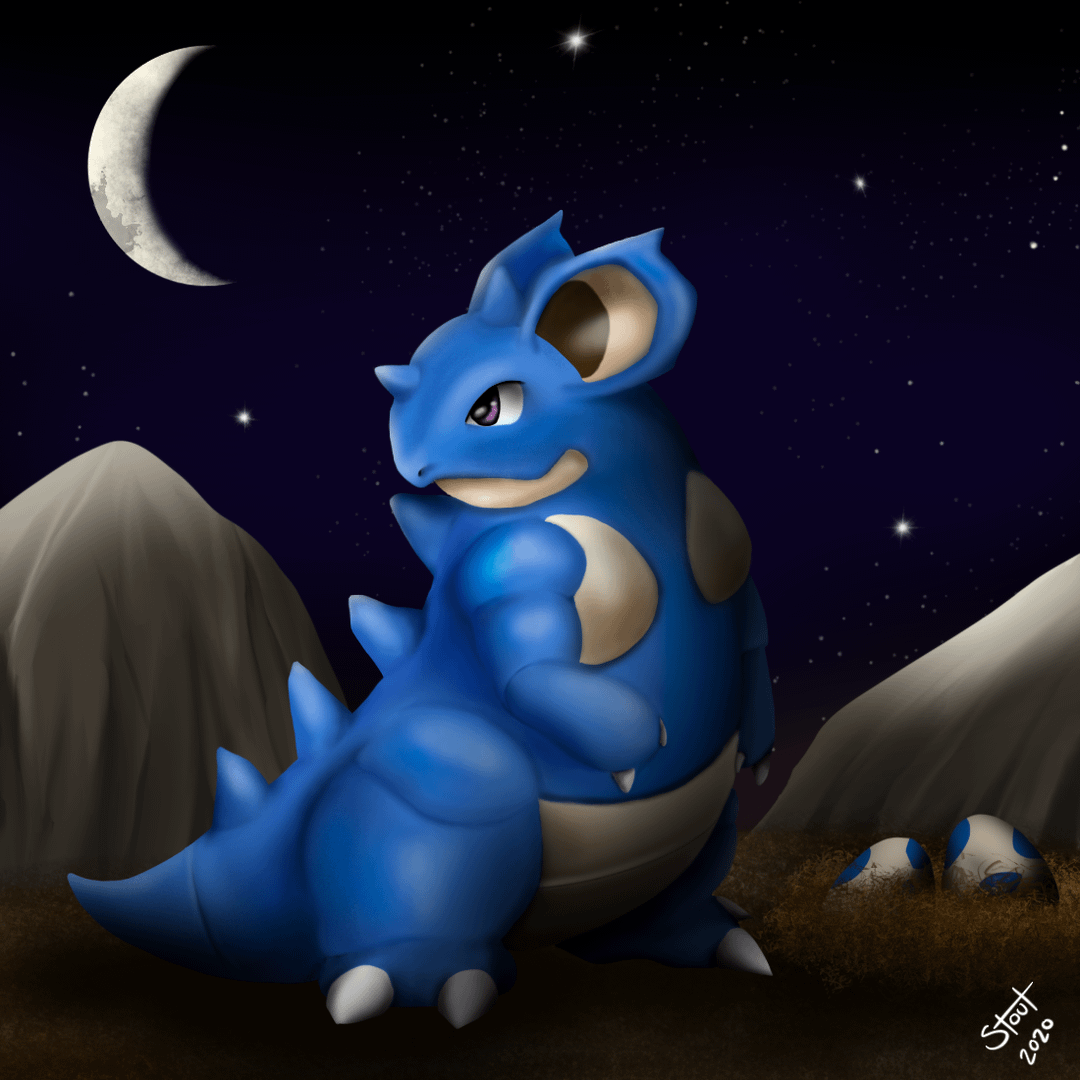 1080x1080 Daily Pokémon Drawing Nidoqueen defending her eggs. Well, not her eggs, but hopefully they hatch into Nidorans