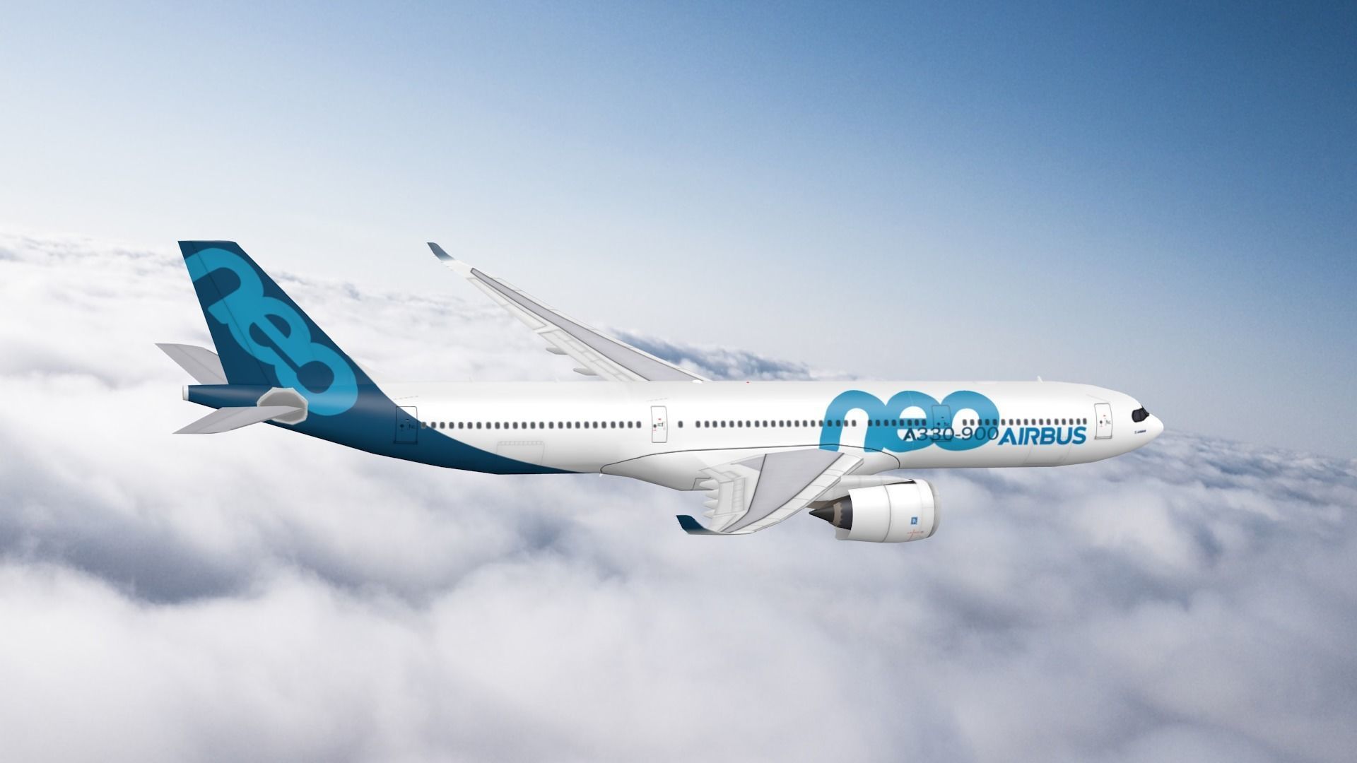 1920x1080 Airbus A330 900neo 3D Model 3D Model Animated Rigged