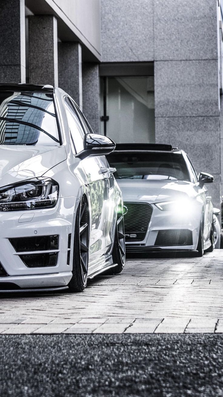 736x1308 Sleek VW Golf MK7 / 7.5 Wallpaper. Mk7 gti audi wheels, Vw golf gti White audi rs3 parked