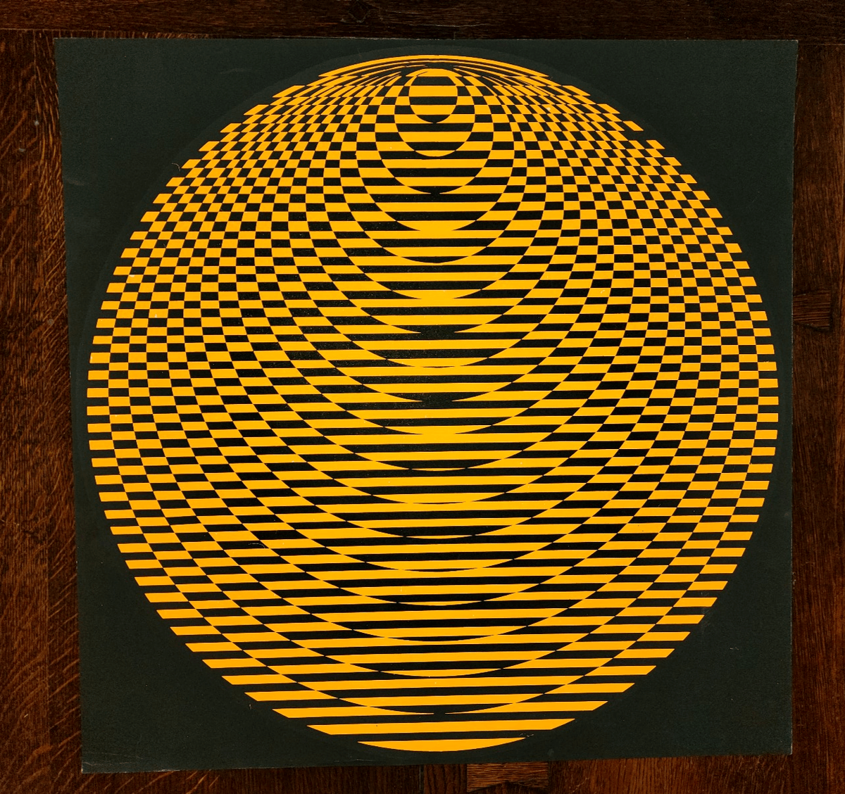 1200x1128 Vintage Op Art Psychedelic Blacklight Poster Victor Vasarely ? 60s 70s Headshop