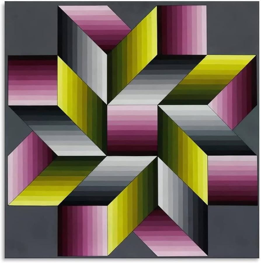 894x898 XCPORA Victor Vasarely Poster Abstract Painting Victor Vasarely Canvas Wall Art Victor Vasarely Prints for Home Wall Decor Picture 40 x 40 cm x 1 No Frame : Amazon.de: Home & Kitchen