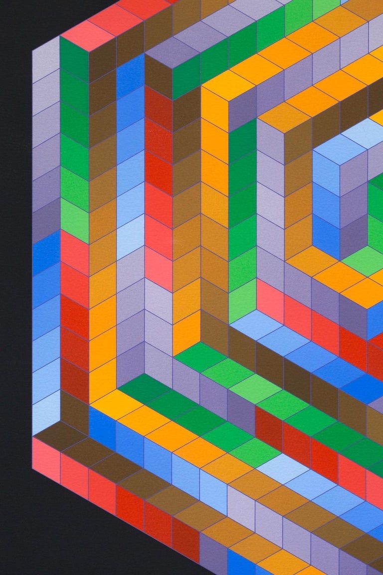 768x1152 Victor Vasarely Vasarely Screen Print Abstract, Geometric Squares Cubes Hexagon at 1stDibs. abstract design movement victor vasarely, abstract design movement associated with victor vasarely, vasarely cubes