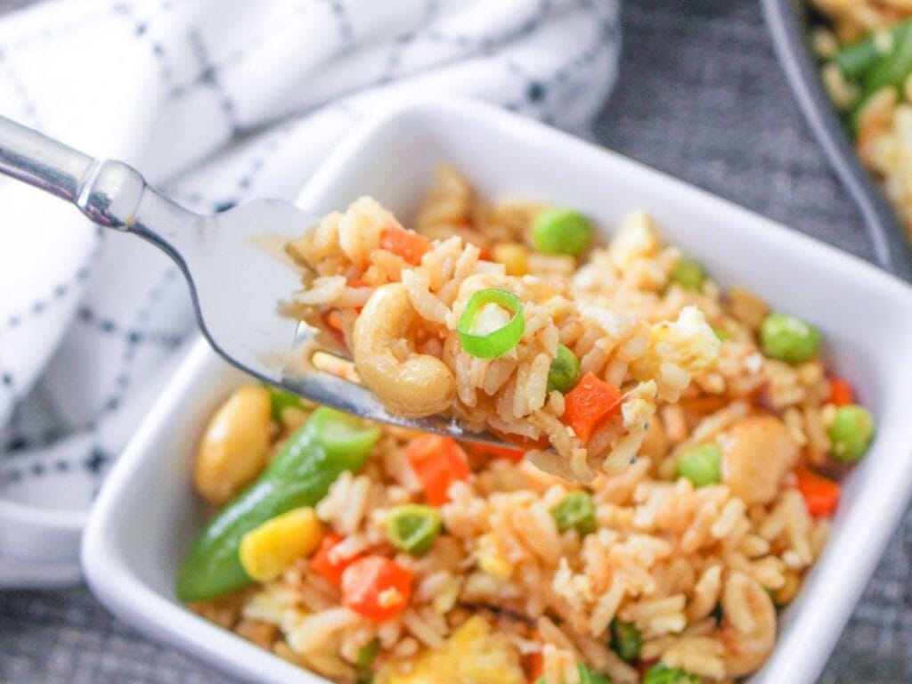 1024x768 Homemade Cashew Fried Rice with Veggies. A Reinvented Mom
