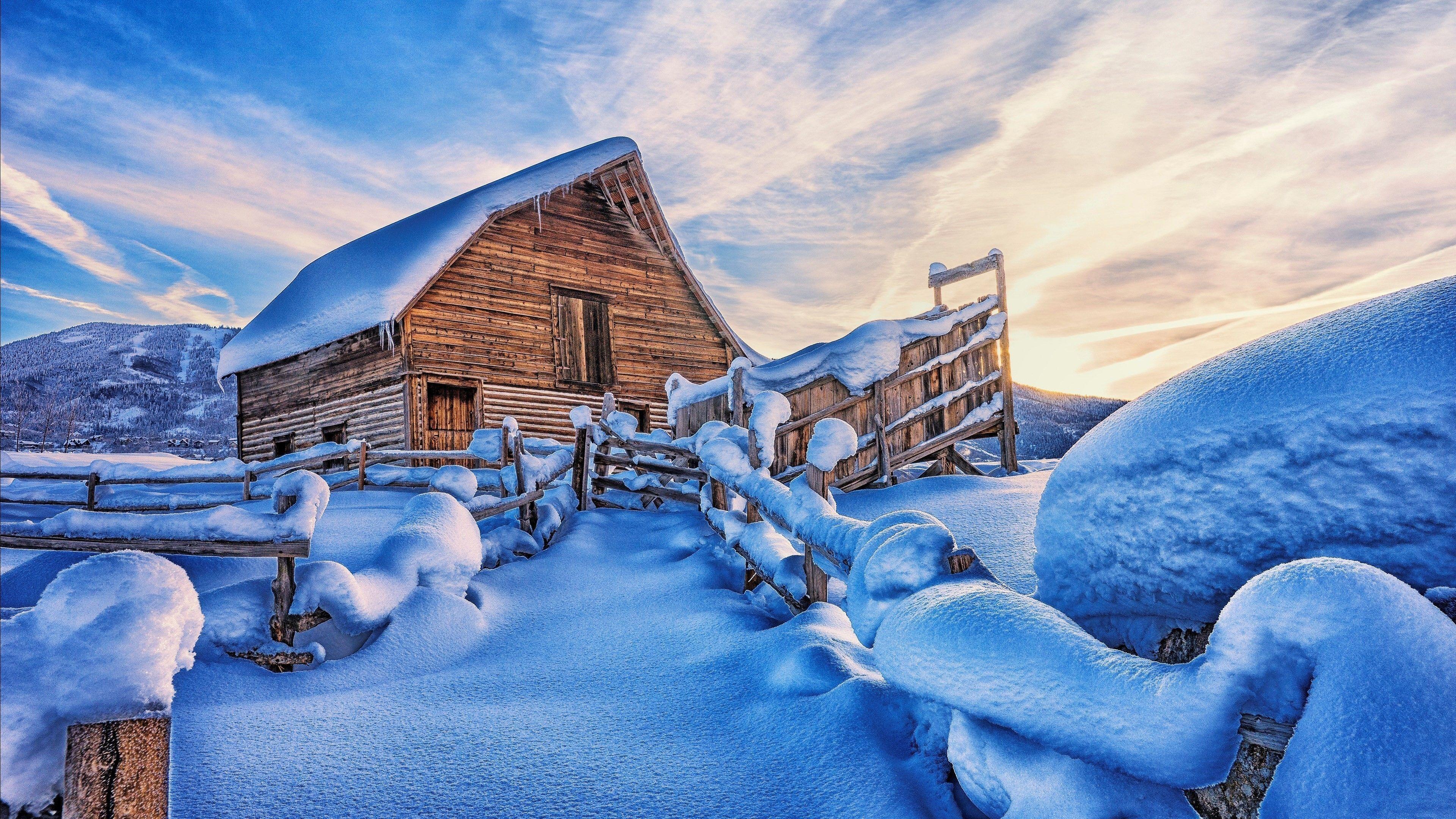 Winter Cottage Wallpapers Top Free Winter Cottage Backgrounds Wallpaperaccess