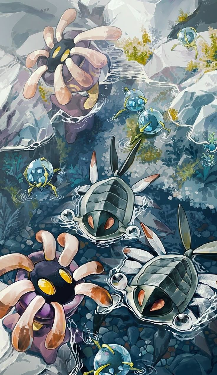 736x1270 Araquanid wallpaper. Toxapex art, Orbeetle wallpaper, Pokémon art