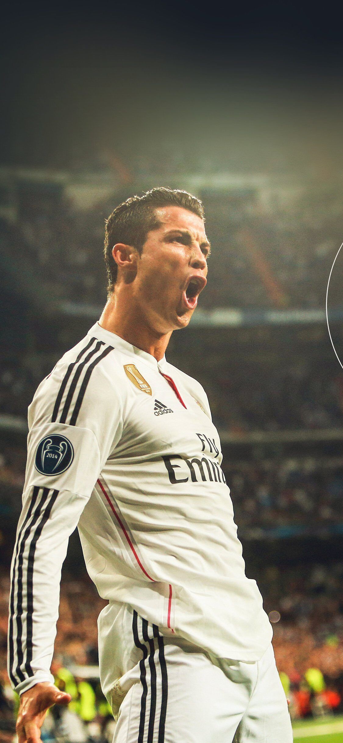 1125x2436 Ronaldo Real Madrid Soccer Shout Roar Sports iPhone Wallpaper