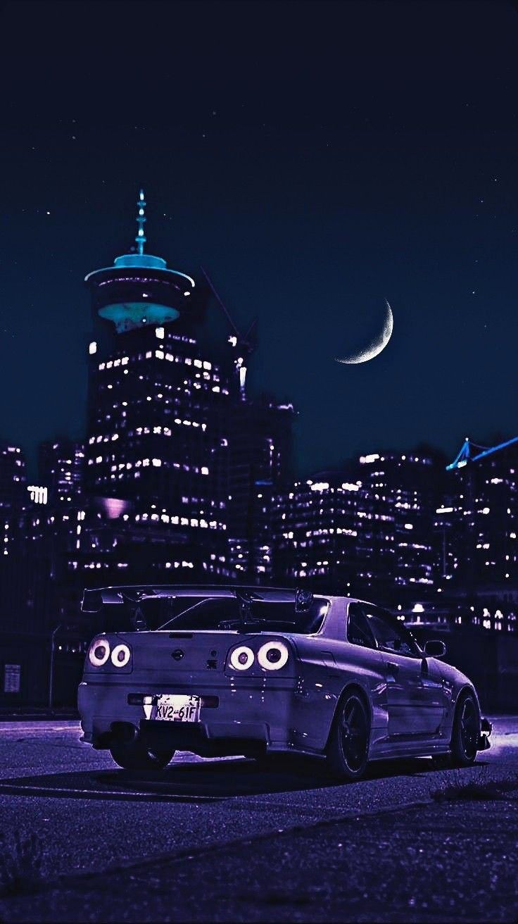 736x1312 Nissan Skyline Night Wallpaper Aesthetic Car