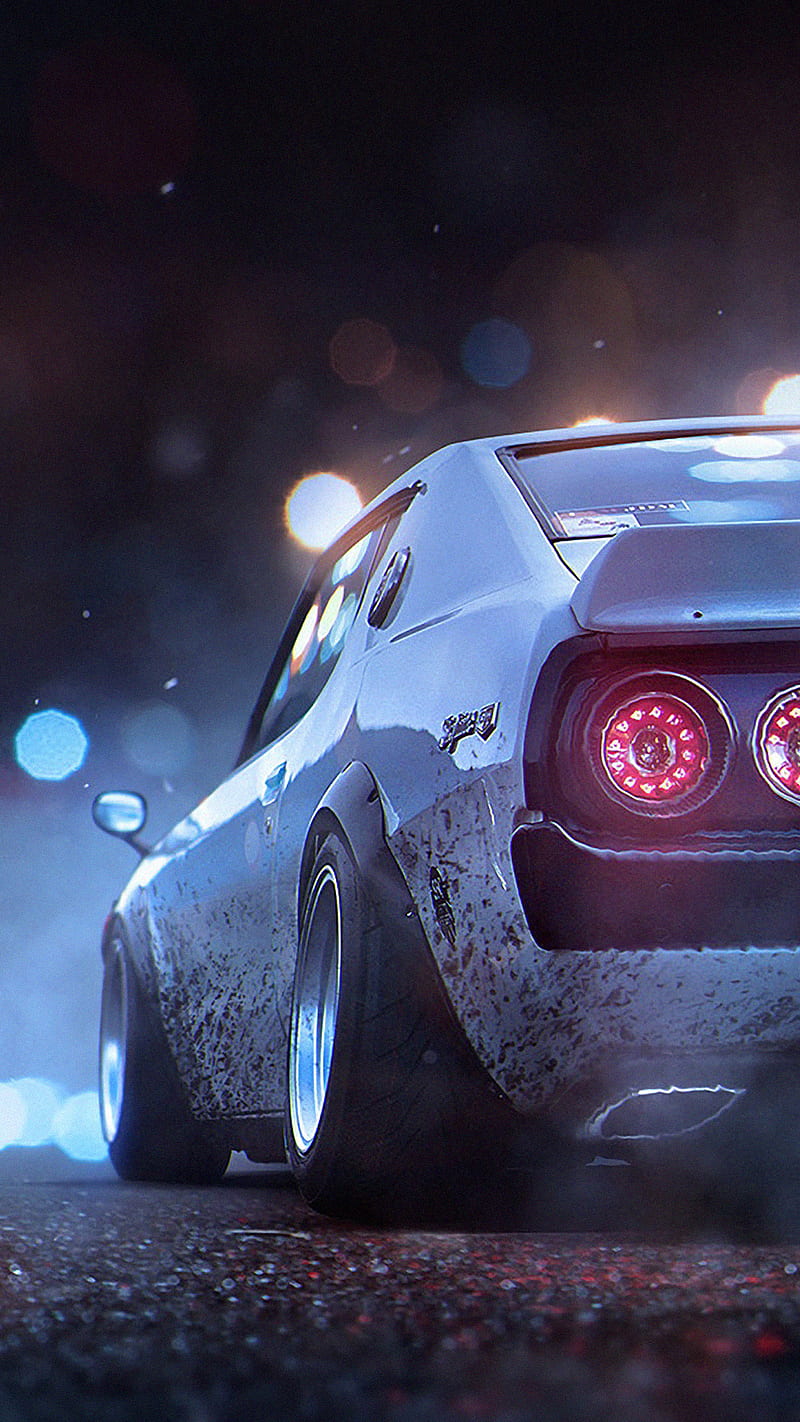 800x1422 Nissan Skyliner, night, nissan skyline, road, street, HD phone wallpaper