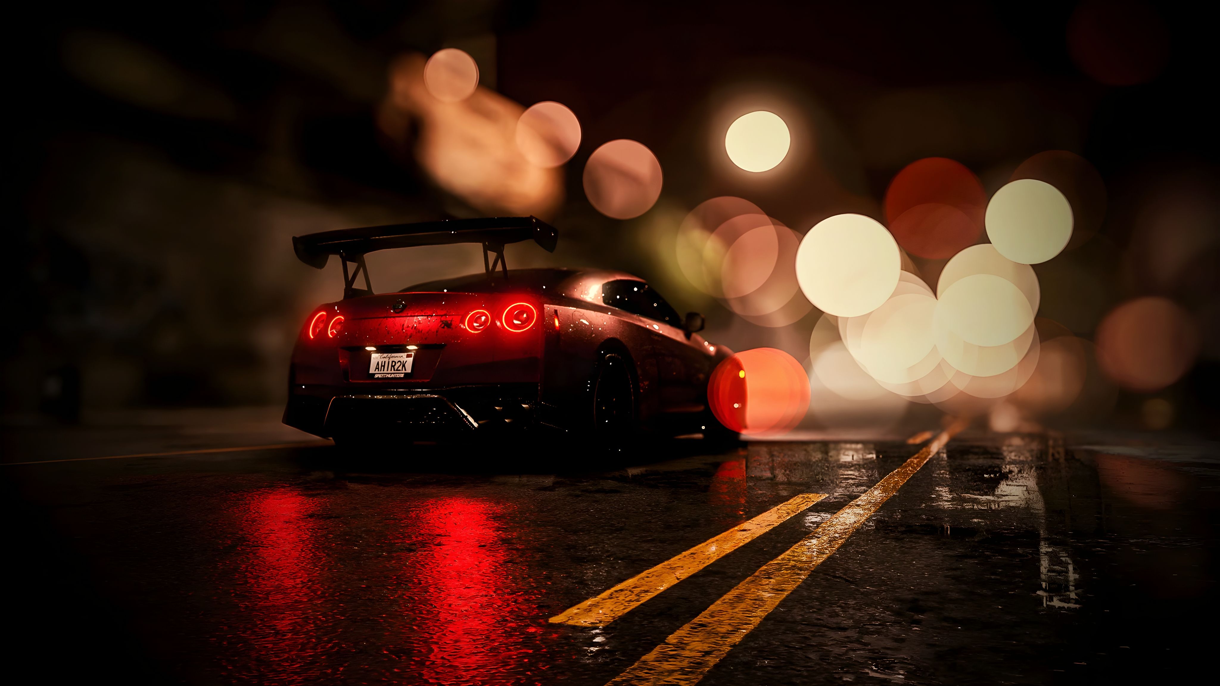 4096x2304 Wallpaper Night, Nissan gt r, Cars, Luxury Car, Sports Car, Background Free Image