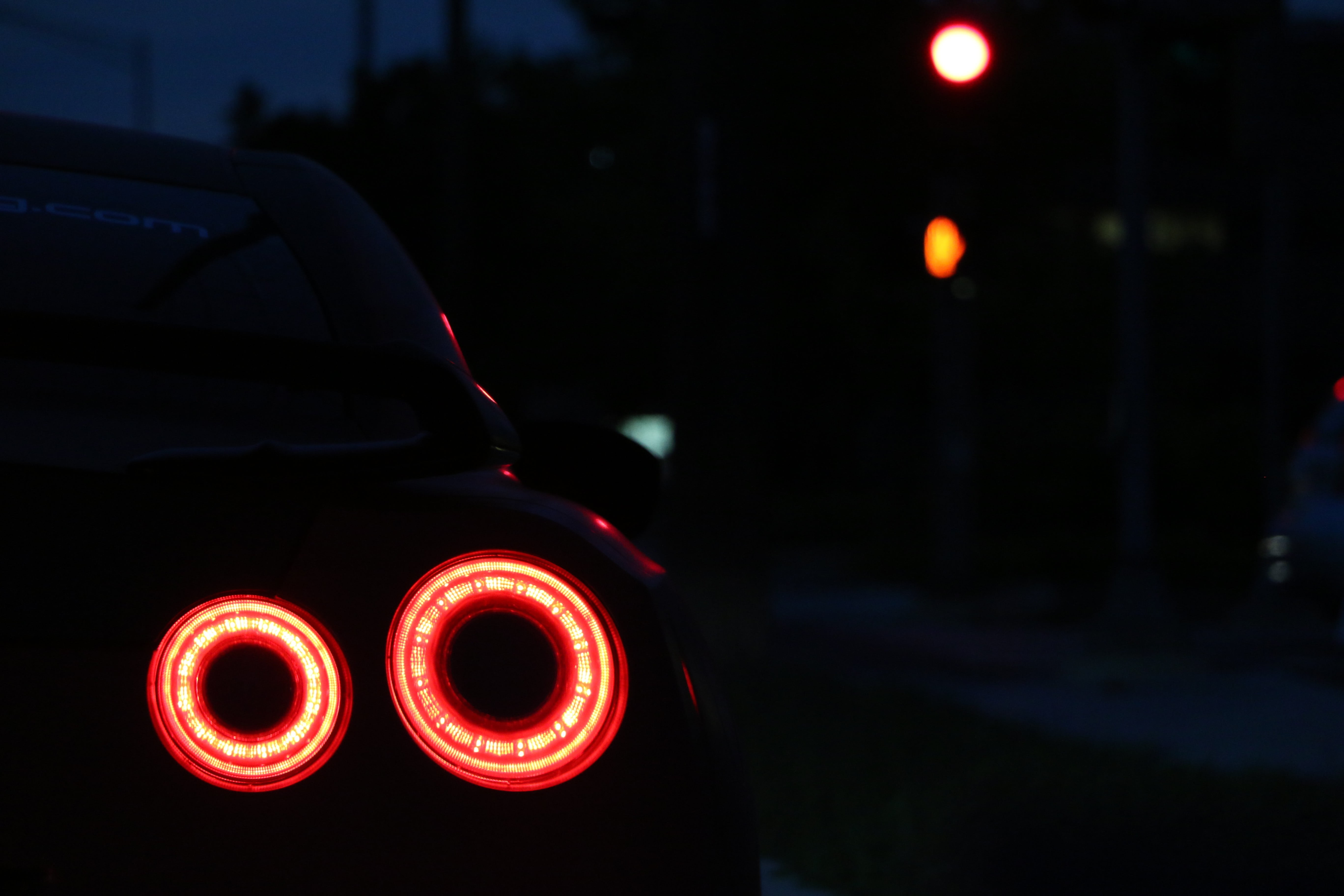 5472x3648 Vehicle taillight, Nissan GTR, Super Car, car, night HD wallpaper