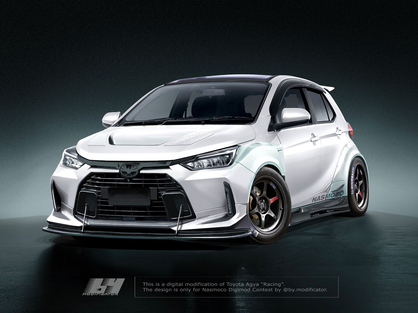1600x1200 Digital Modification Toyota Agya GR Widebody by by.modificator on Dribbble