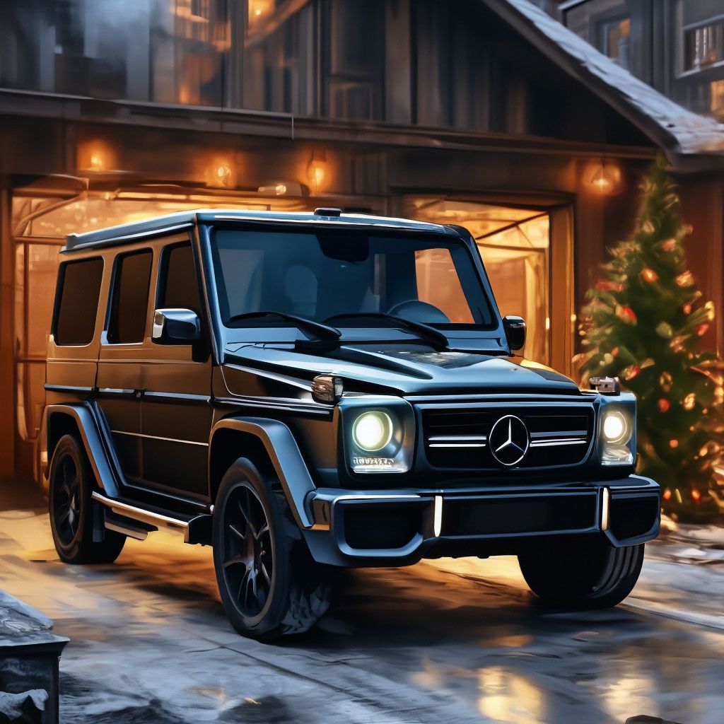1024x1024 Christmas tree, gelik car, garage
