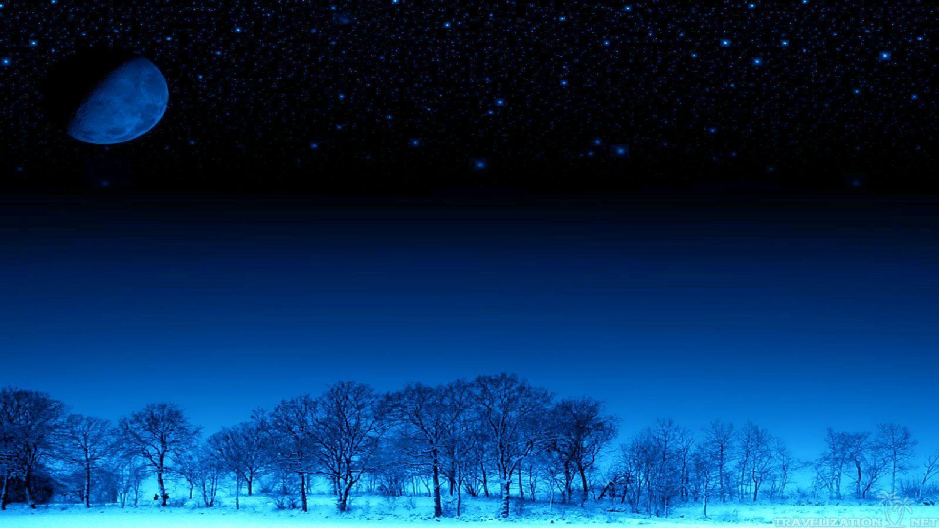 1920x1080 Dark Blue Winter Night Wallpaper. Free winter wallpaper, Winter image, What a beautiful world