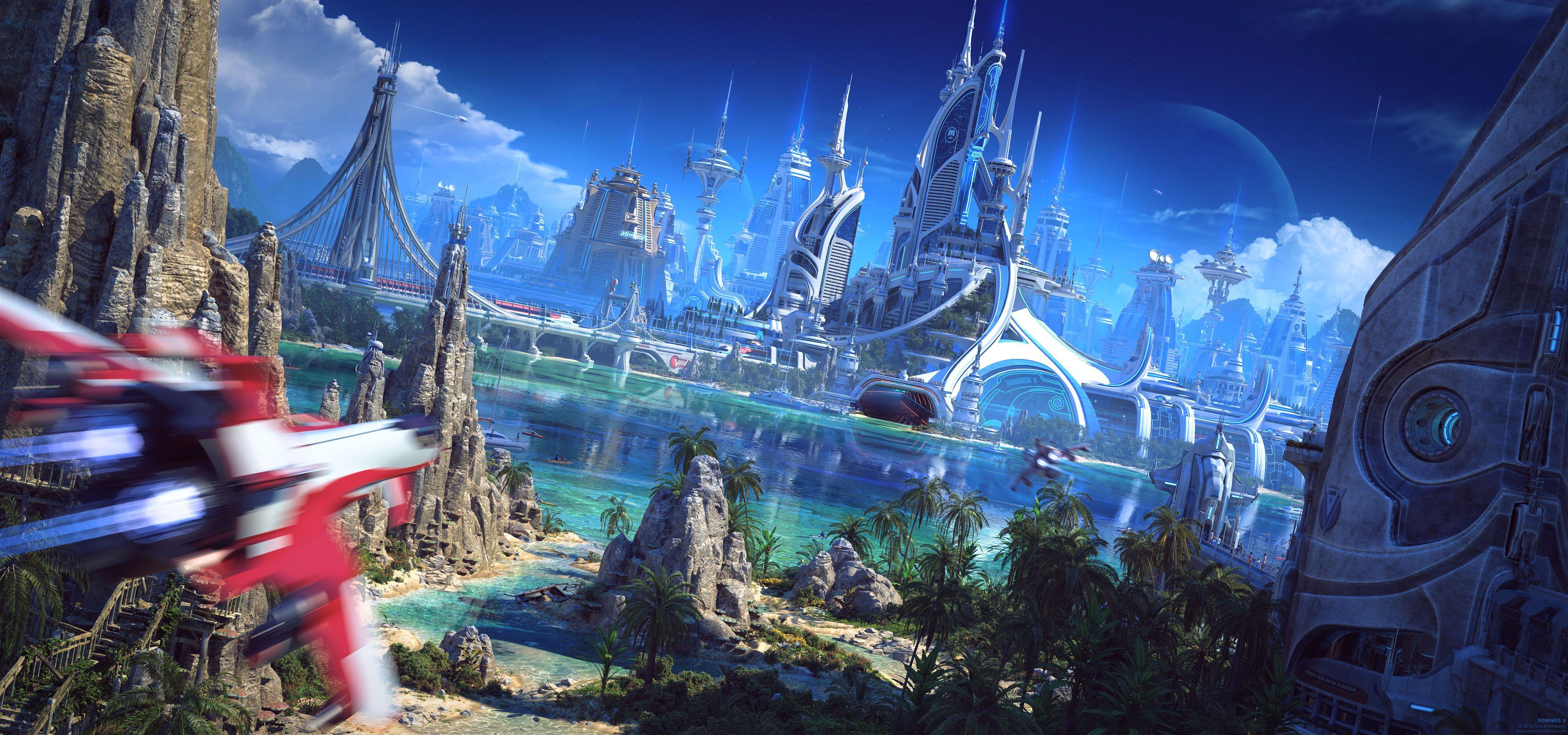 3840x1800 Futuristic World 1440P Resolution HD 4k Wallpaper, Image, Background, Photo and Picture