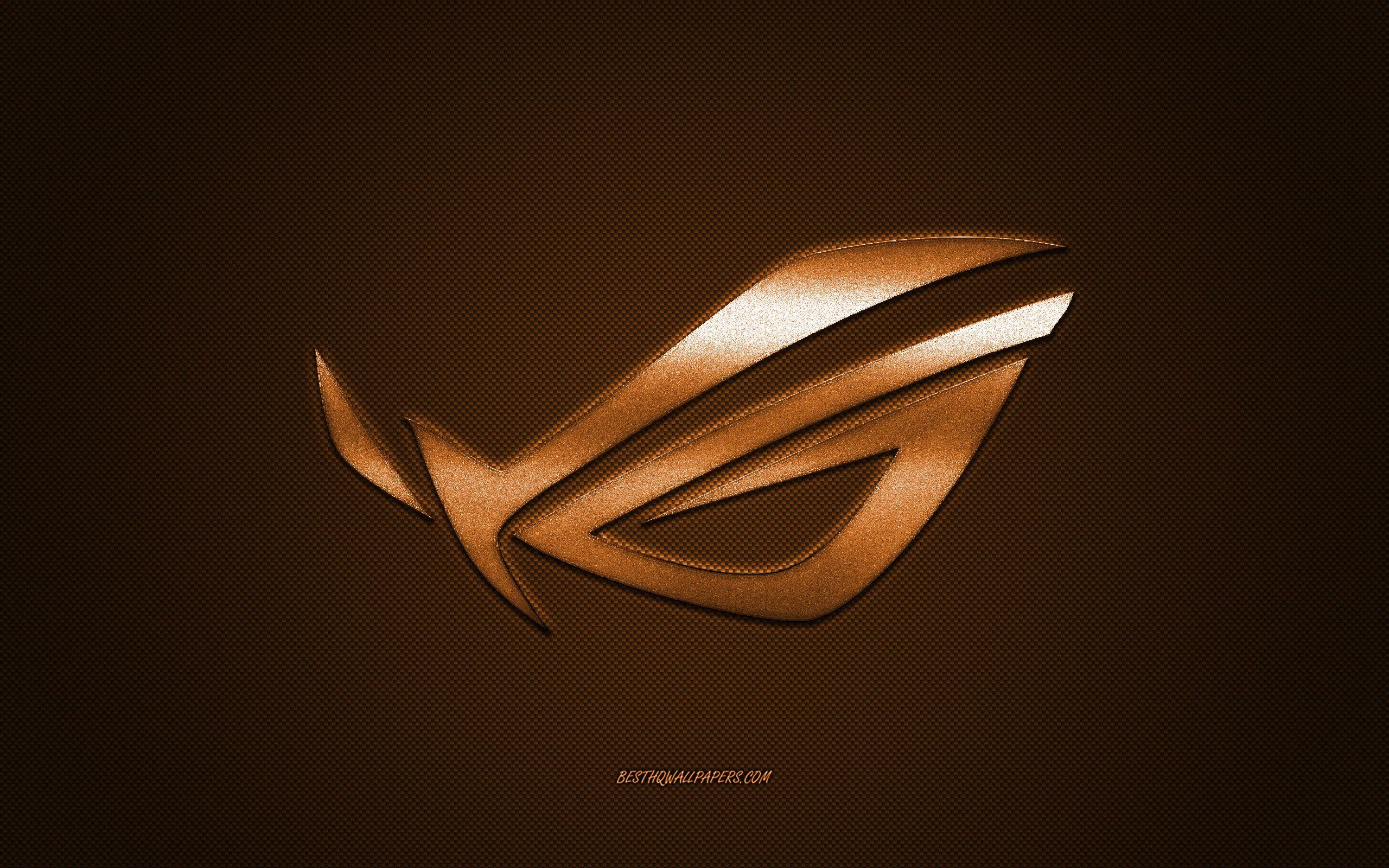 2560x1600 Rog Logo, Bronze Shiny Logo, Republic Of Gamers, Rog Logo On Carbon Wallpaper & Background Download