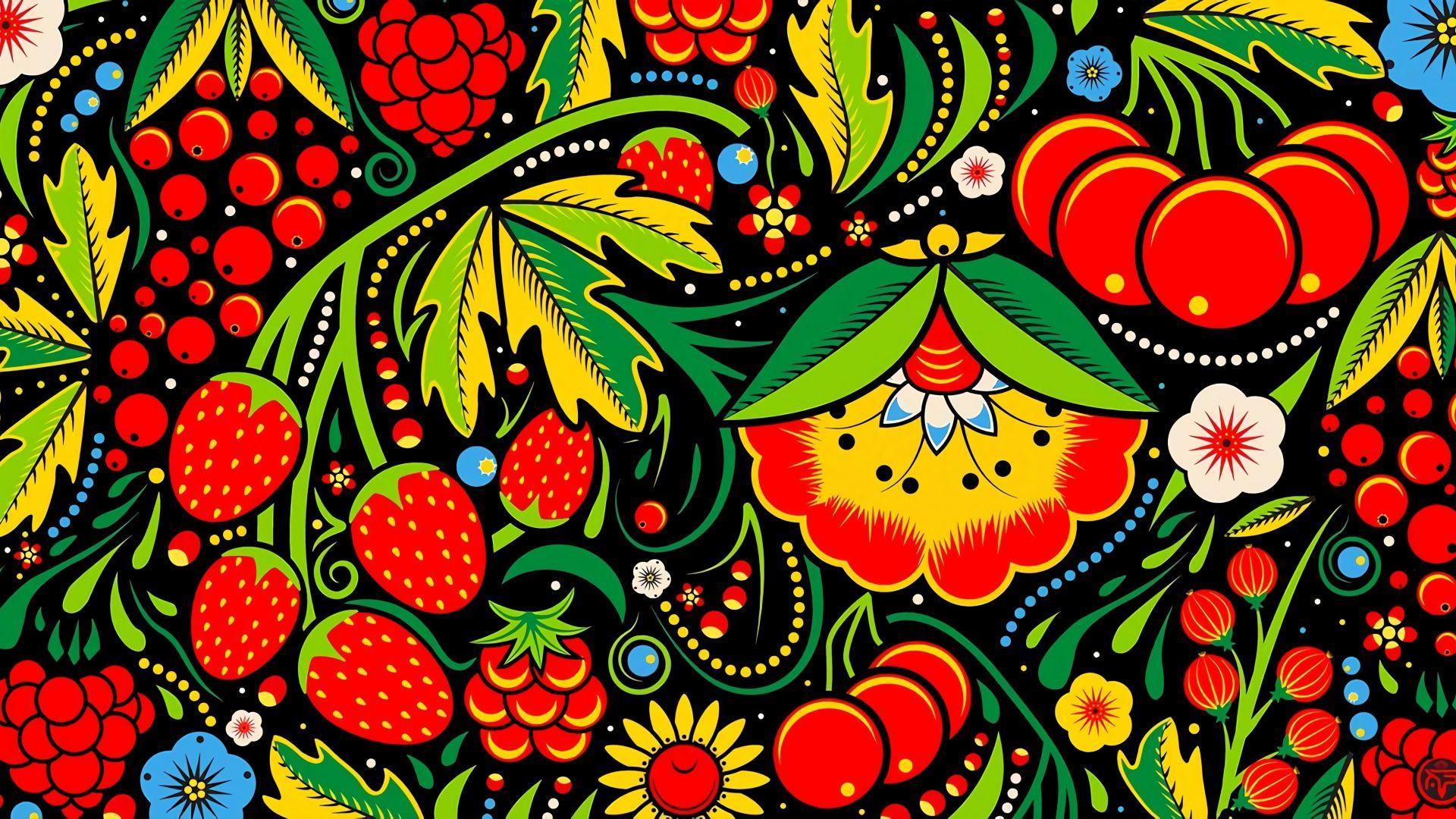 1920x1080 Desktop wallpaper pattern, berry, fruits, flowers, HD image, picture, background, eb47a6