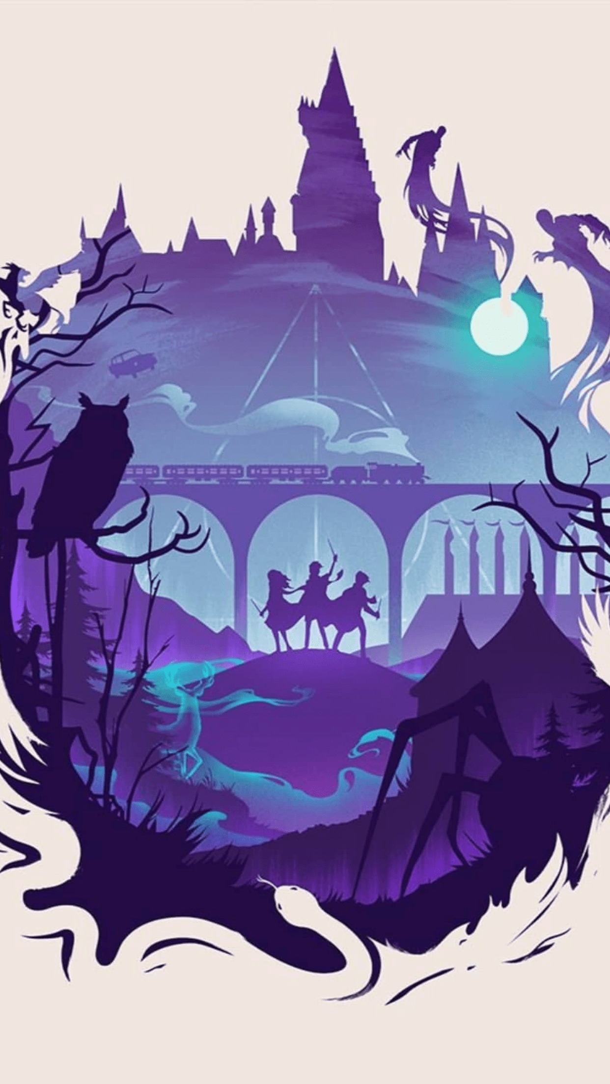 1242x2208 iPhone Harry Potter Fan Art Wallpaper
