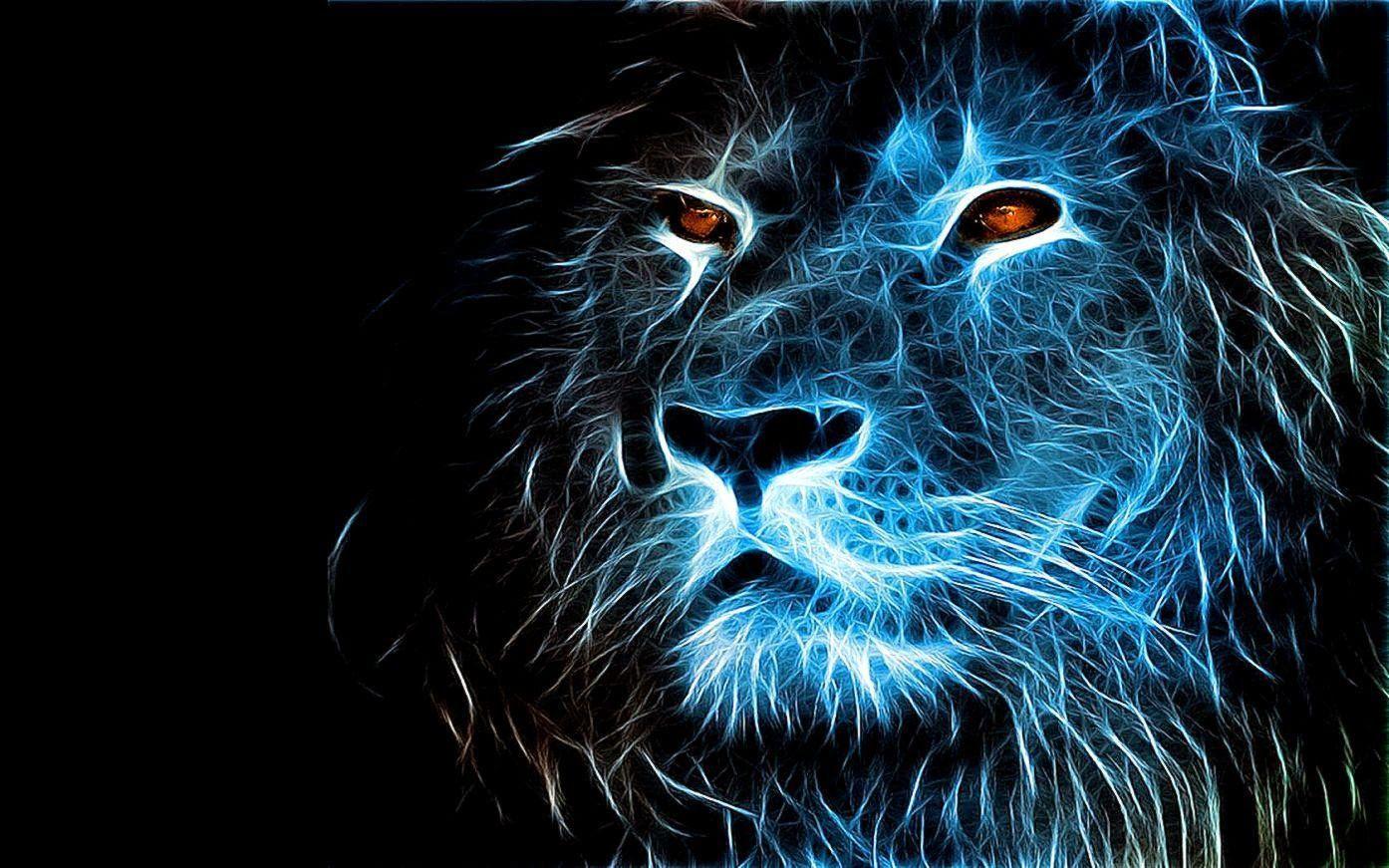 1394x871 Fire Lion Wallpaper