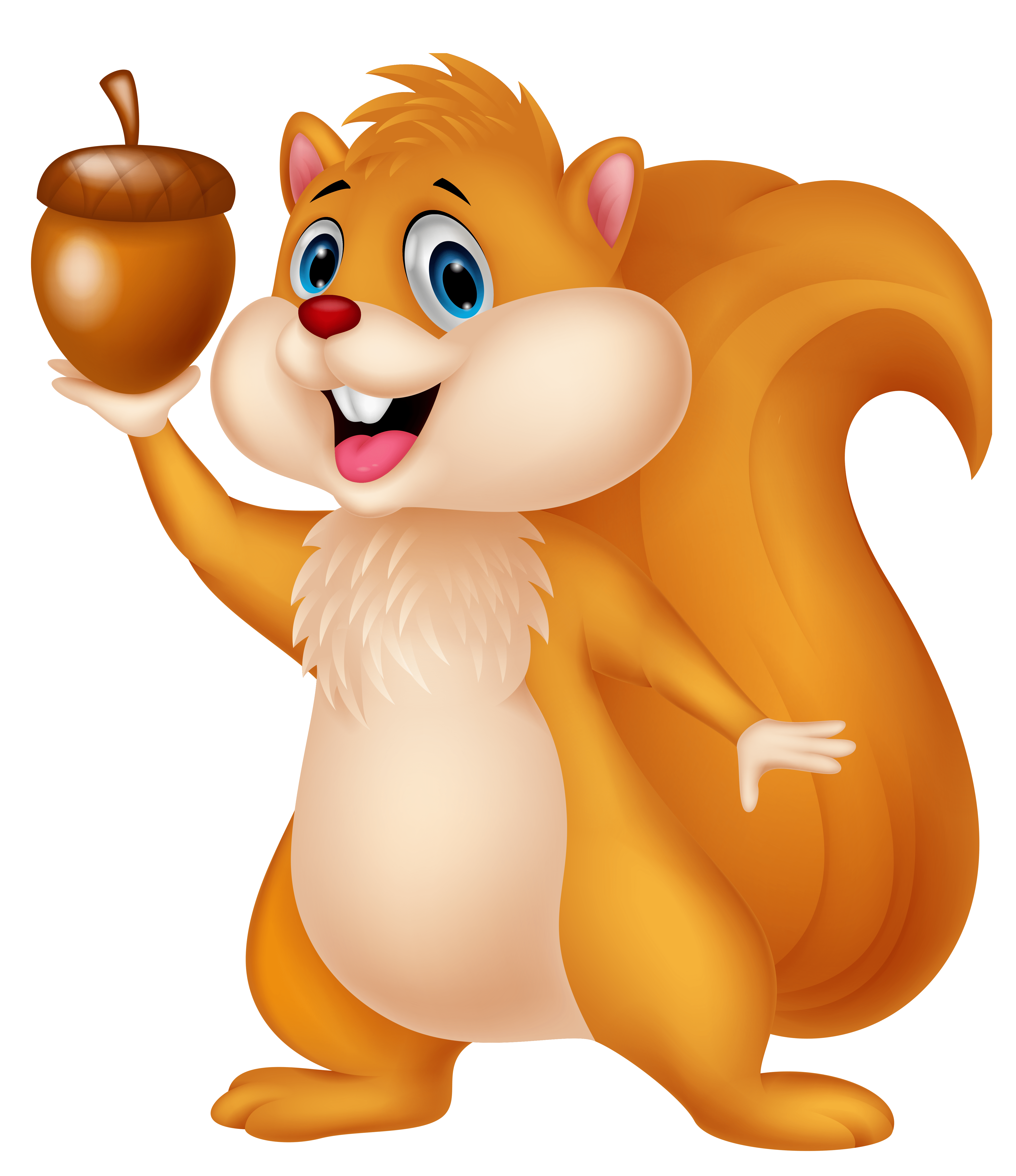 4588x5312 Cute Squirrel With Acorn PNG Cartoon Clipart Quality Image And Transparent PNG Free Clipart