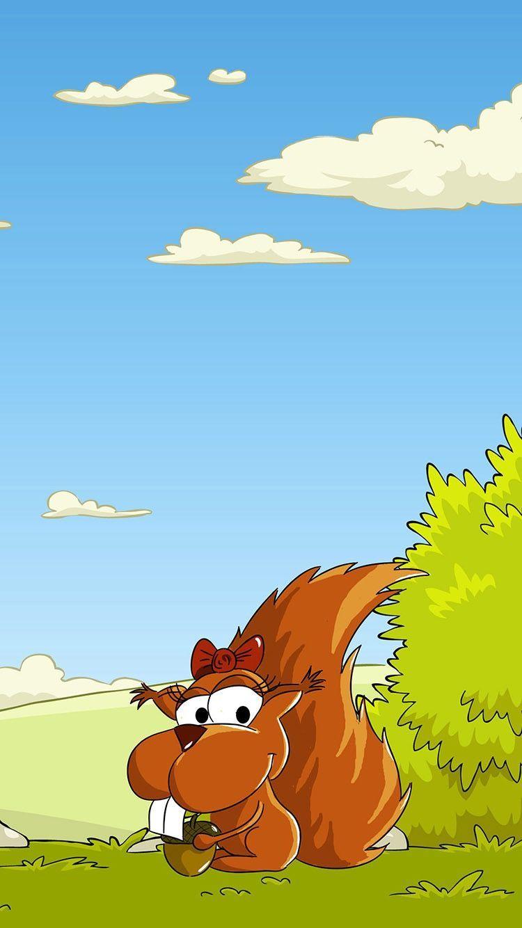 750x1334 Funny cute cartoon squirrel wallpaper for iPhone 6 from Everpix app!. iPhone 6 wallpaper, iPhone wallpaper, Wallpaper background